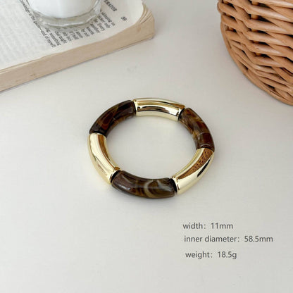 Retro Resin Stackable Geometric Bangle Bracelet MK2PPPO6W6JBR128