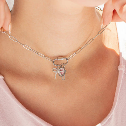 Paperclip Carabiner Charm Necklace