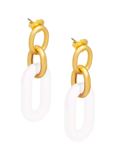 Zenzii Resin Oval Link Drop Earring