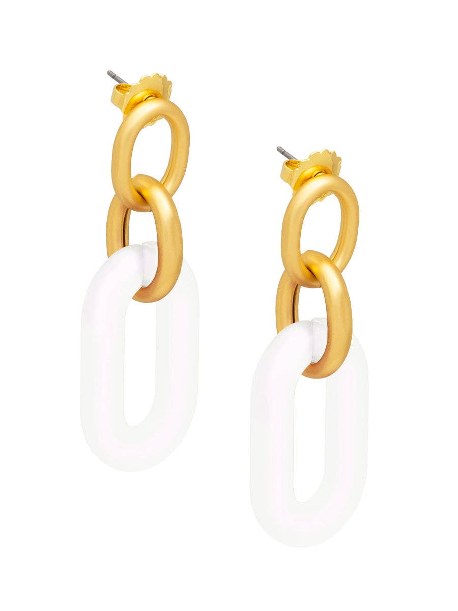Zenzii Resin Oval Link Drop Earring