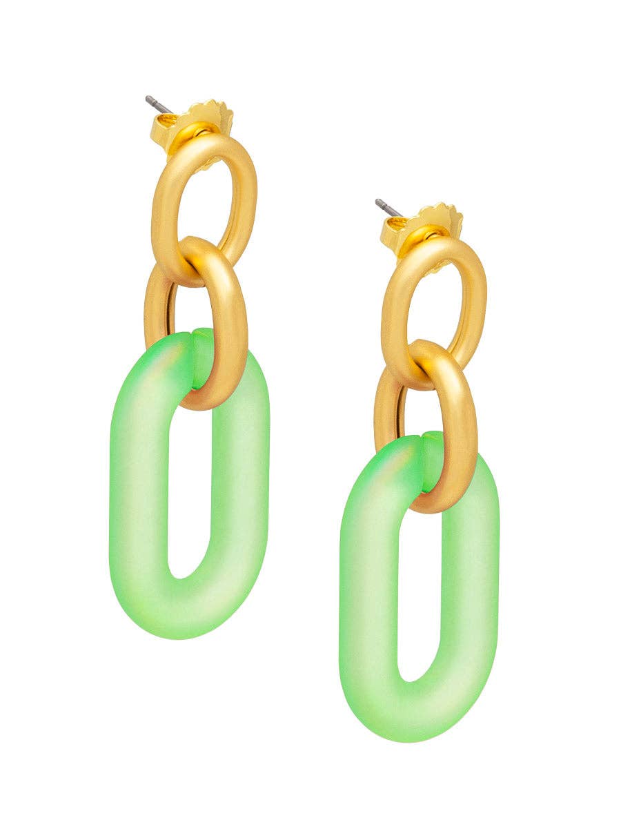 Zenzii Resin Oval Link Drop Earring
