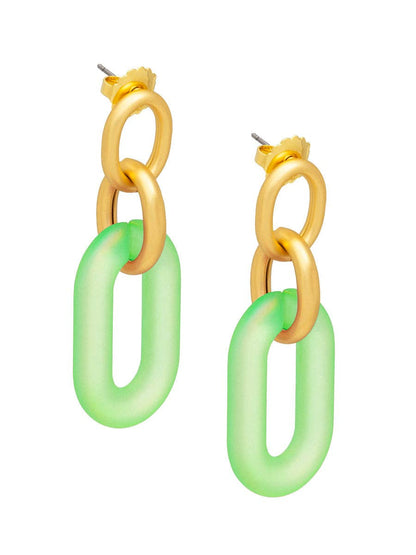 Zenzii Resin Oval Link Drop Earring