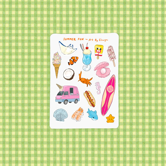 5x7 Summer Fun Sticker Sheet 