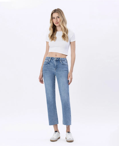 Melissa Mid Rise Stretch Straight Jeans