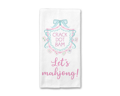 Mahjong Kitchen Towel Mah jongg Tile Game Decor Hostess Gift