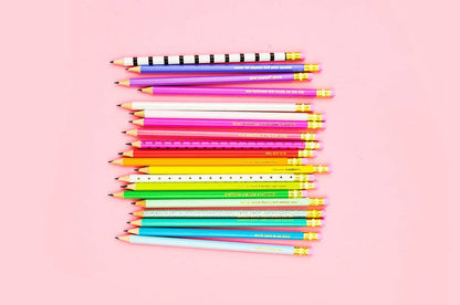 Taylor Elliott Pencil Set - Motivational - Asst Colors - 22 Pcs