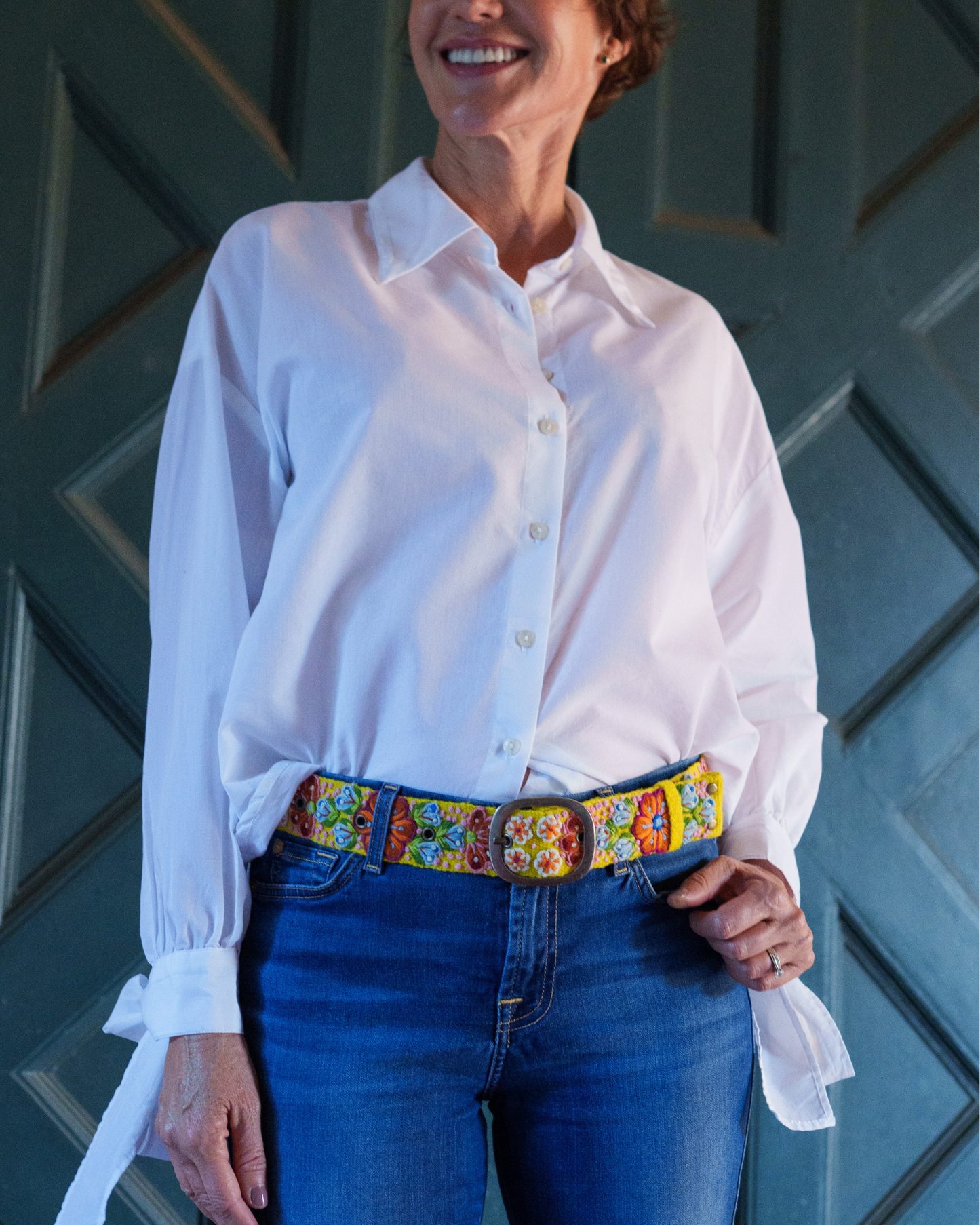 Jenny Krauss Golden Delicious Embroidered Wool Belt