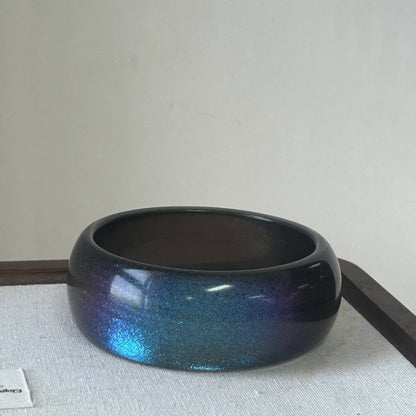 Chunky Iridescent Round Resin Stackable Bangle Bracelet MK2PPPO6W6JBR126