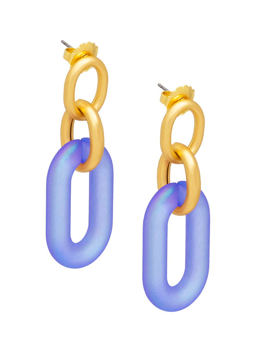 Zenzii Resin Oval Link Drop Earring
