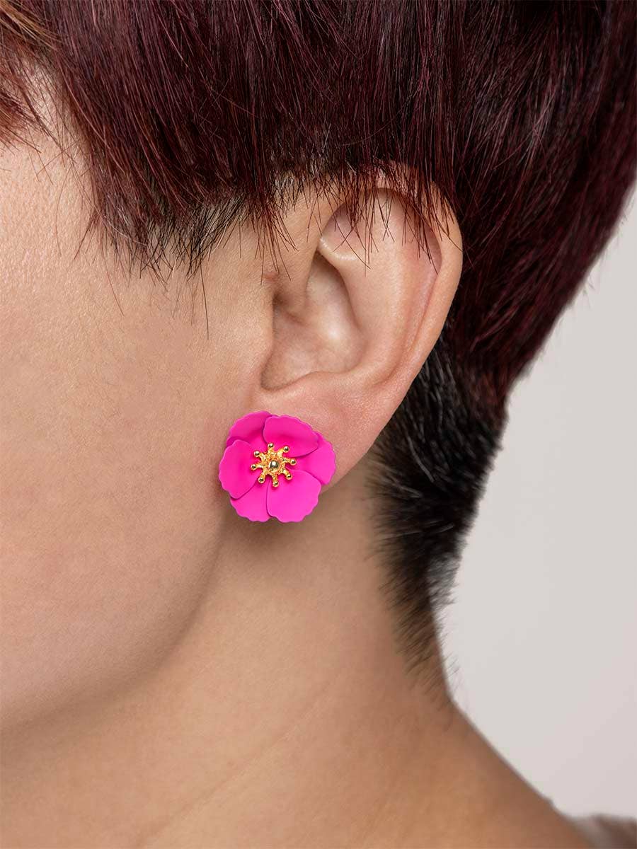 Zenzii Double Flower Drop Earring