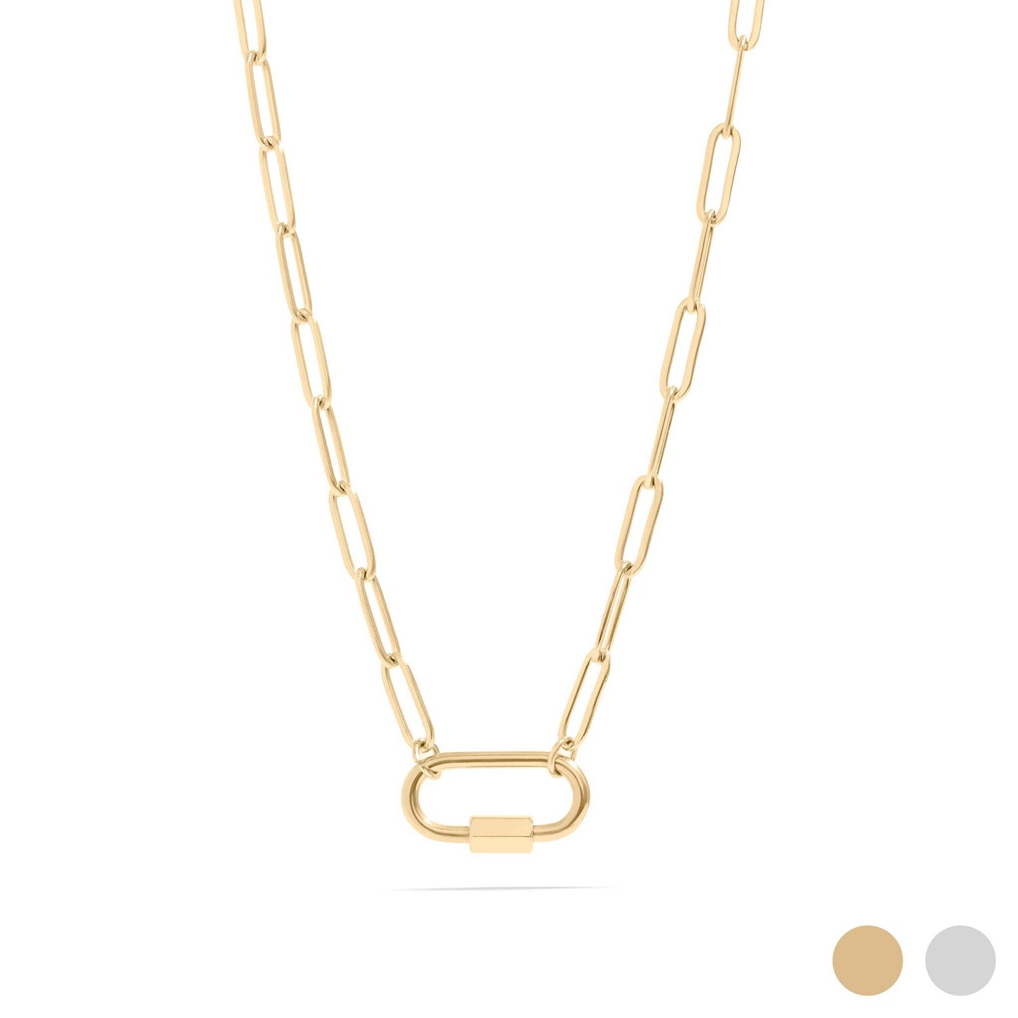 Paperclip Carabiner Charm Necklace