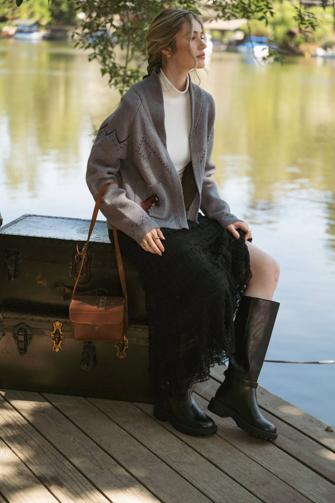 Horse Knit Sweater Cardigan