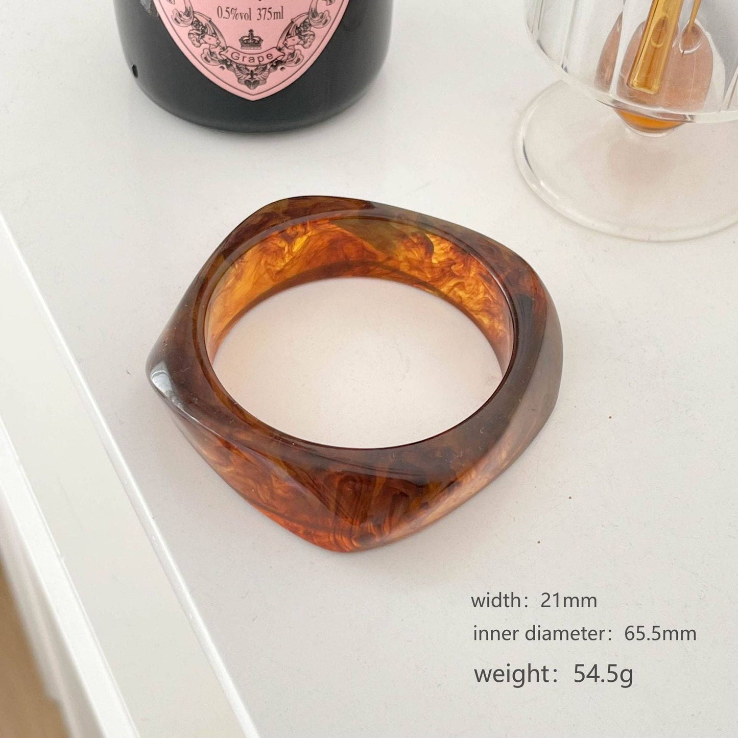 Chunky Resin Geometric Stackable Wide Bracelet MK2PPPO6W6JBR140