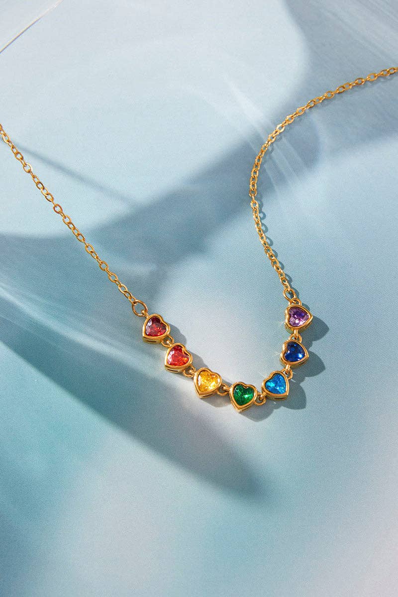 Colorful Heart Layering Necklace