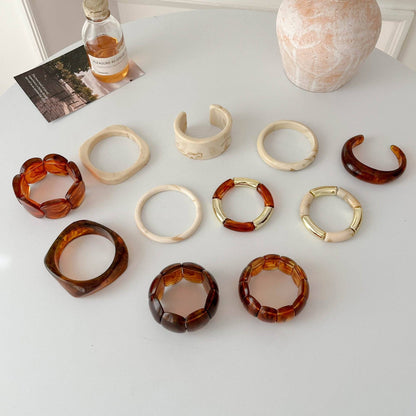Chunky Resin Geometric Stackable Wide Bracelet MK2PPPO6W6JBR140