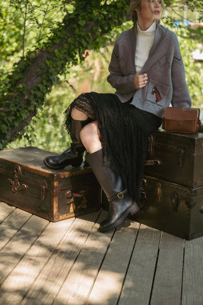 Horse Knit Sweater Cardigan