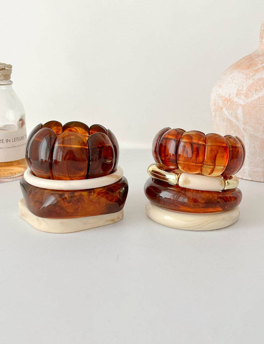 Chunky Resin Geometric Stackable Wide Bracelet MK2PPPO6W6JBR140