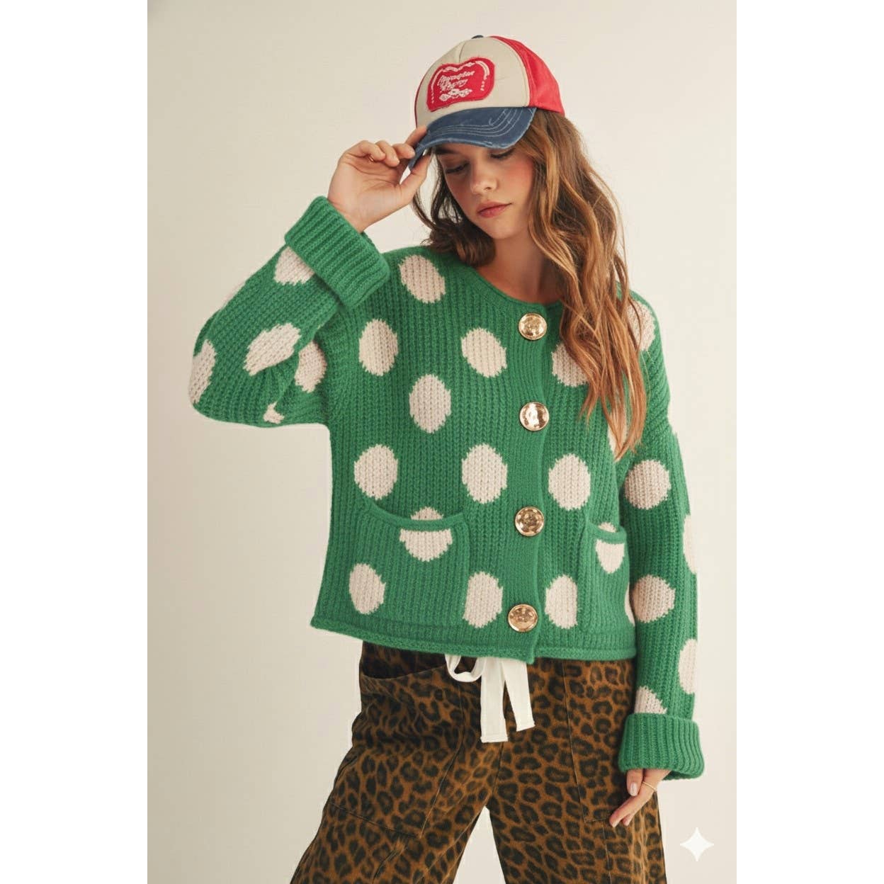 Luxe Vintage Gold Button Front Pocket Cardigan