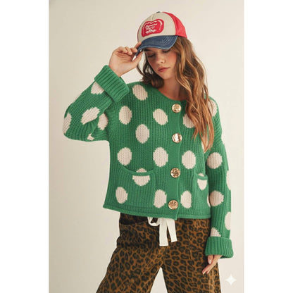Luxe Vintage Gold Button Front Pocket Cardigan