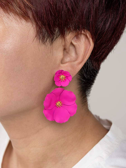 Zenzii Double Flower Drop Earring