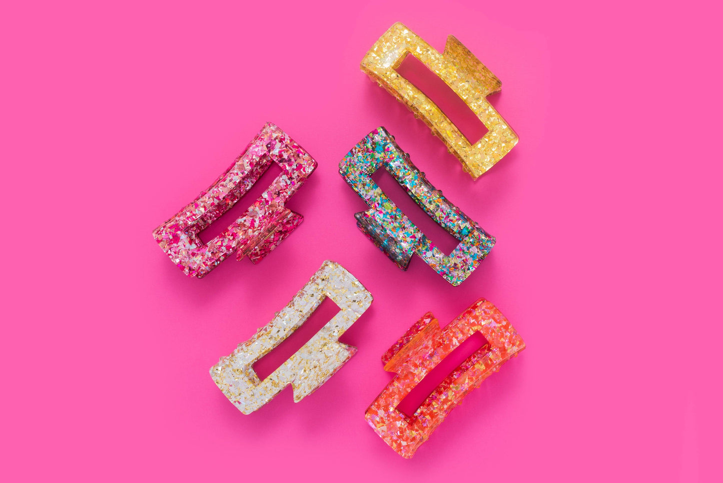 Taylor Elliott Pink/Silver Confetti Claw Clip