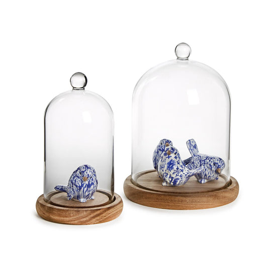 Cloche with Ball Handle and Wood Base