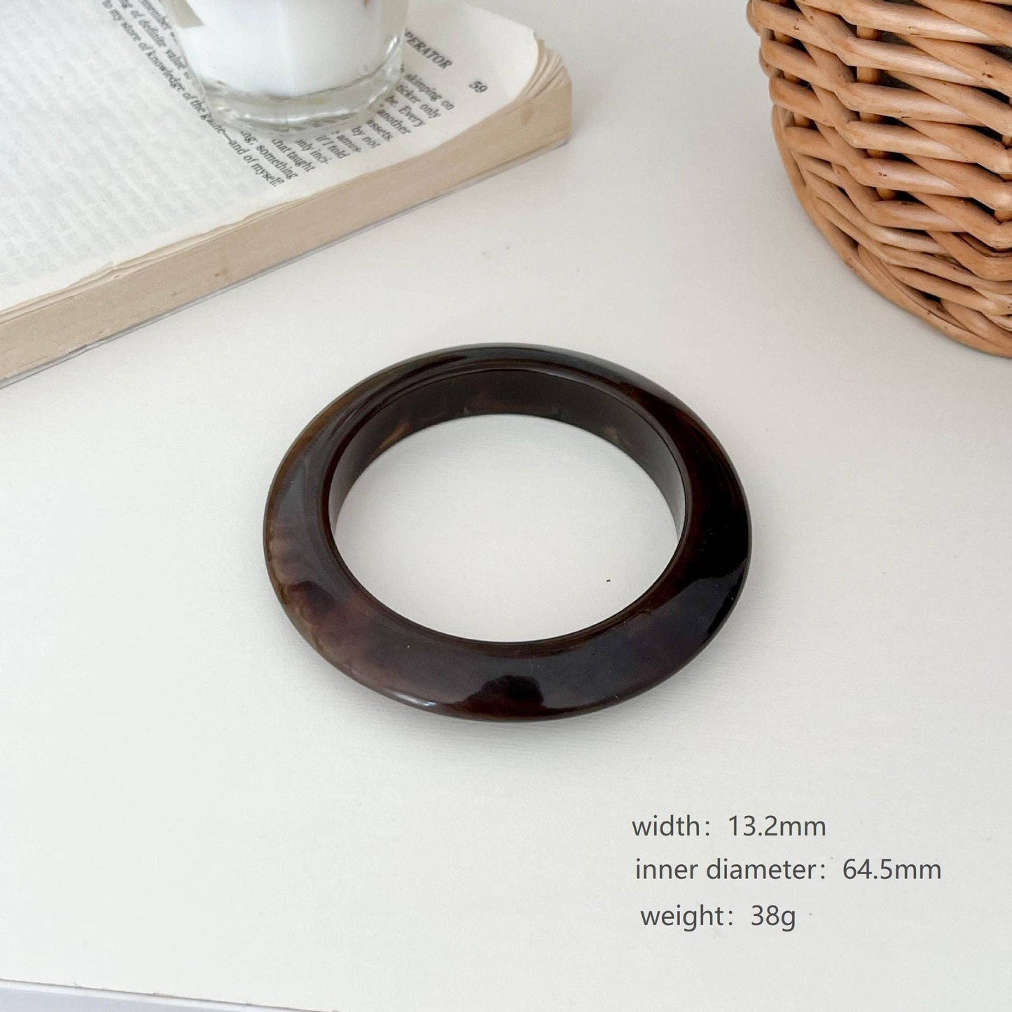 Retro Resin Stackable Geometric Bangle Bracelet MK2PPPO6W6JBR128