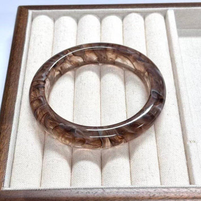 Trendy Geometric Resin Stackable Bangle Bracelet MK2PPPO6W6JBR129