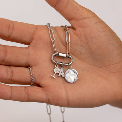 Paperclip Carabiner Charm Necklace