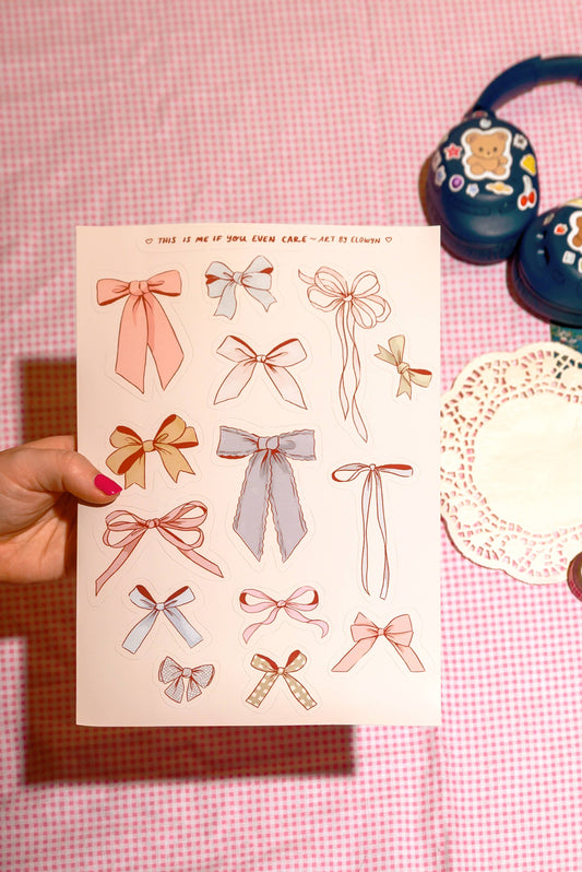8.5x11 Bows Sticker Sheet