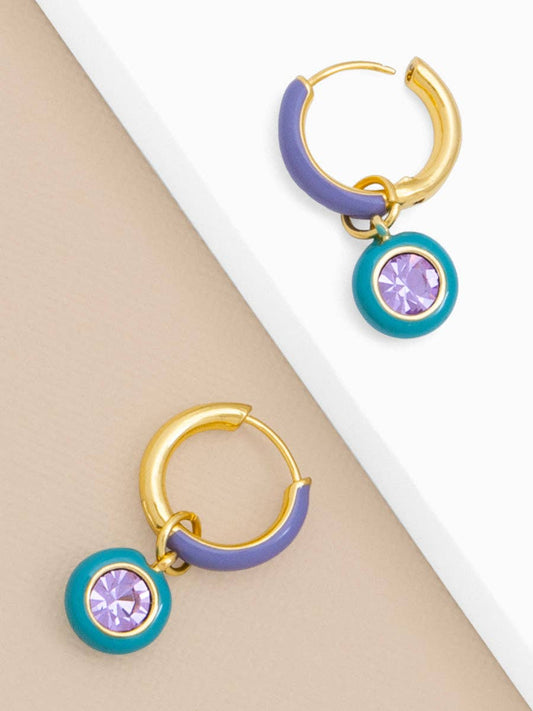 Zenzii 2-in-1 Enamel and Crystal Drop Earring