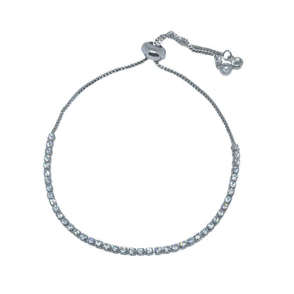 Nikki Smith Steph Silver Diamond Chain Slider Bracelet