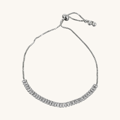 Nikki Smith Silver Baguette Crystal Slider Bracelet