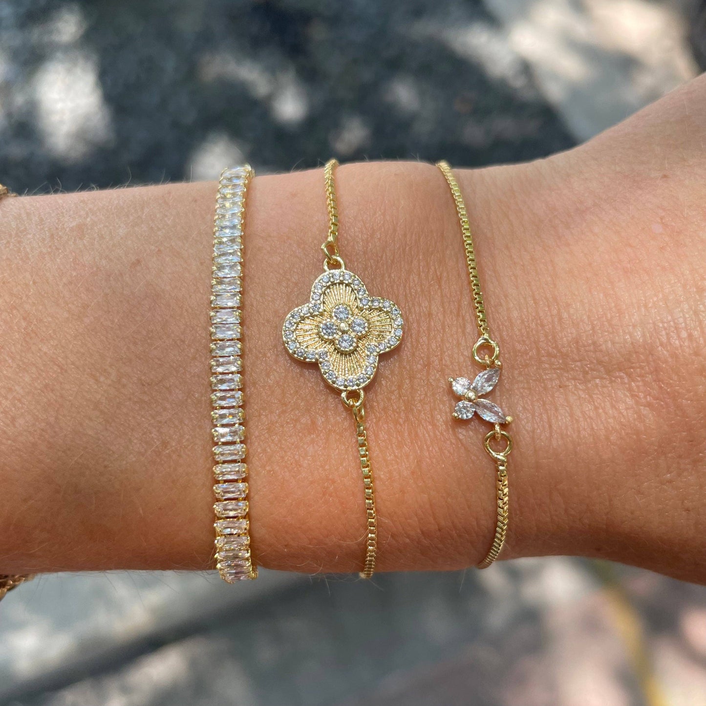 Nikki Smith Baguette Crystal Slider Bracelet