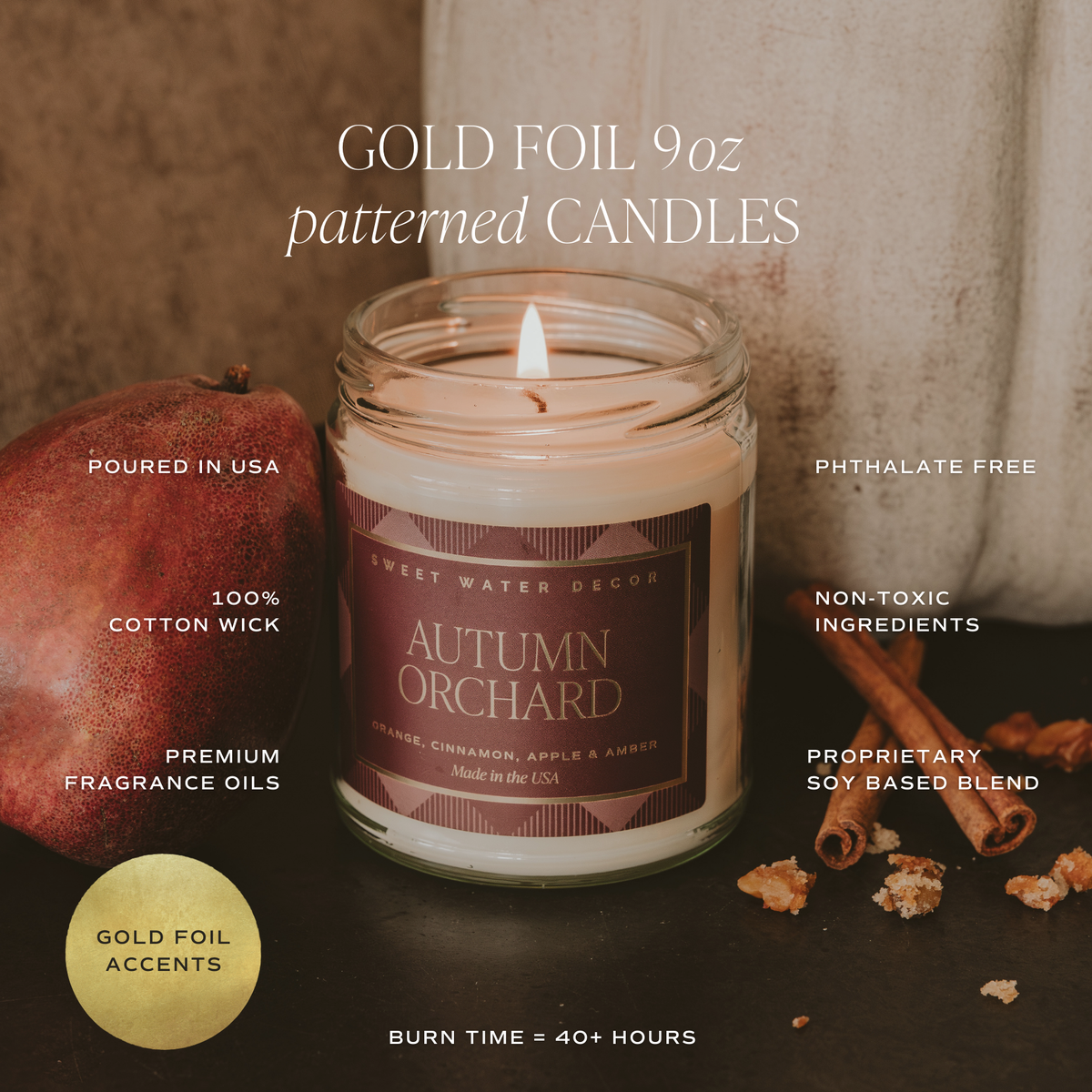 Pumpkin Spice 9 oz Soy Candle - Fall Decor