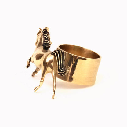 Handker Horses Brass Bandana Slide Ring