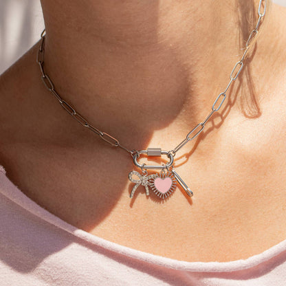 Paperclip Carabiner Charm Necklace