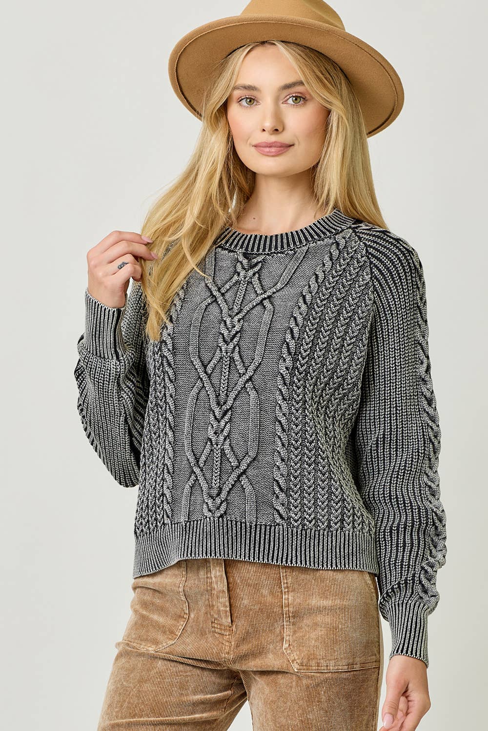 Oaklyn Washed Cable Sweater