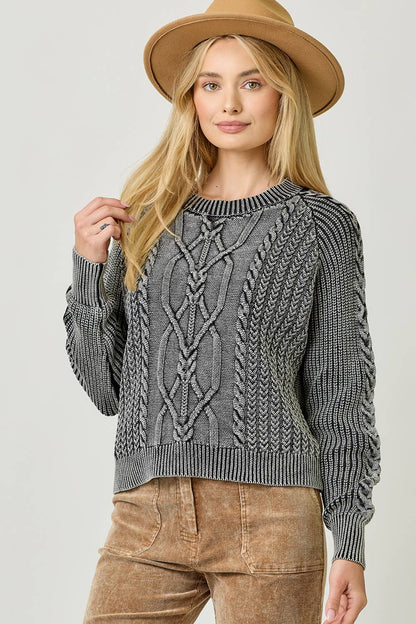 Oaklyn Washed Cable Sweater
