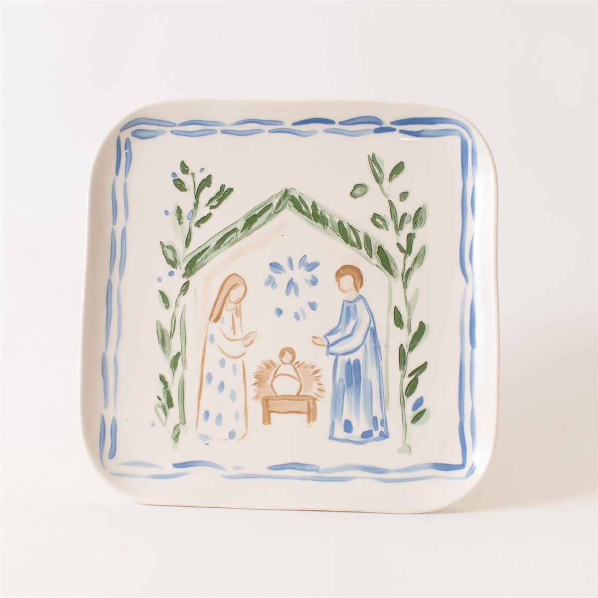 Simple Grace Nativity square plate styled