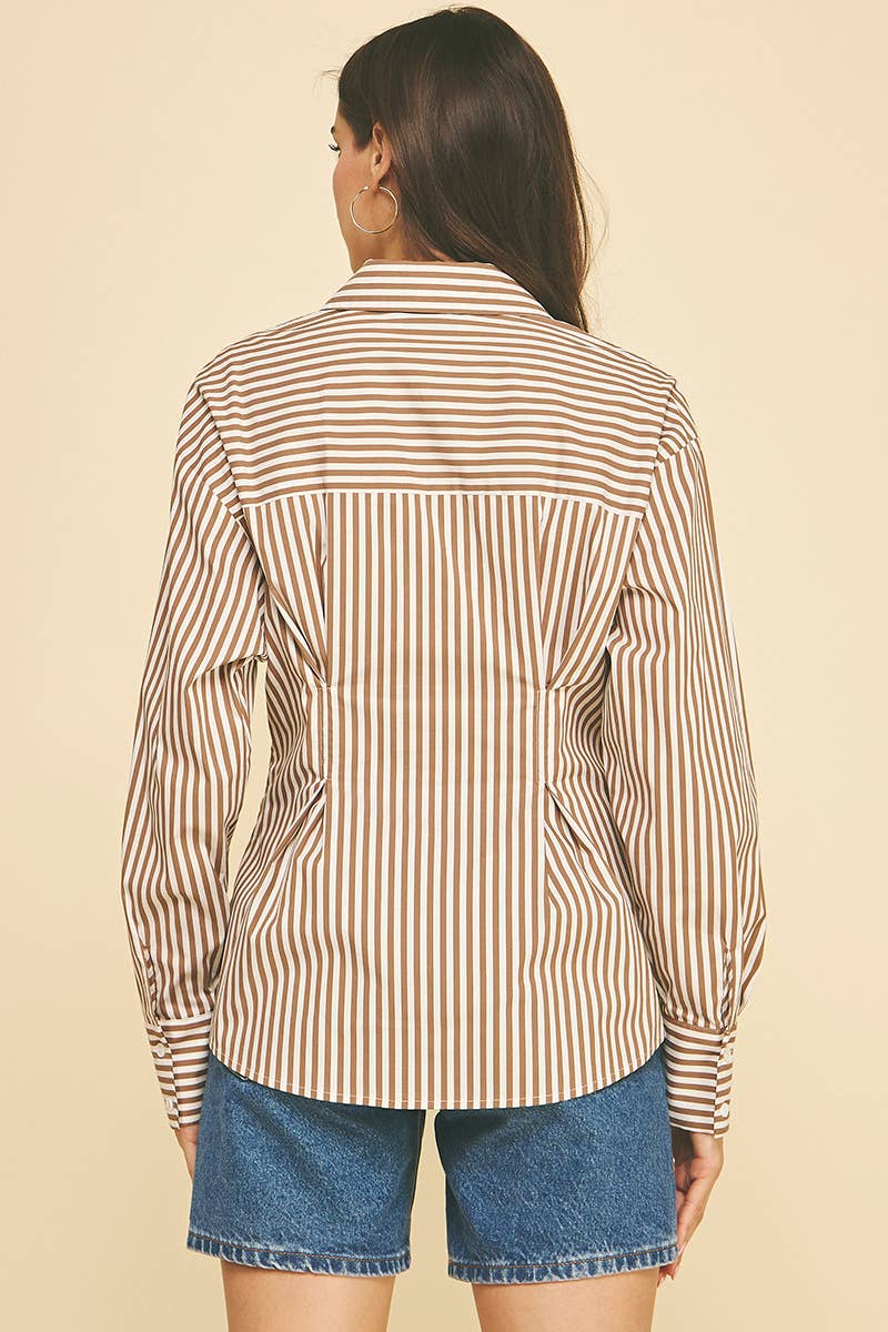 STRIPE TUCKED BUTTON DOWN SHIRTS - 6535T