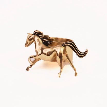 Handker Horses Brass Bandana Slide Ring
