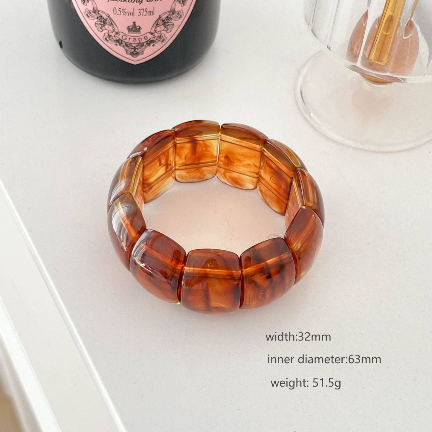 Chunky Resin Geometric Stackable Wide Bracelet MK2PPPO6W6JBR140