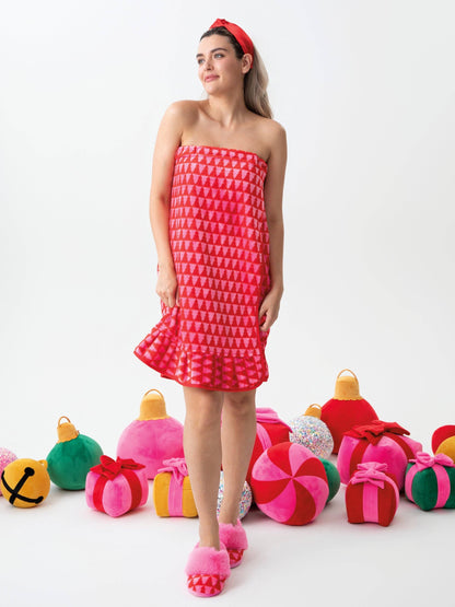 FELICITY TREES BATH WRAP RED