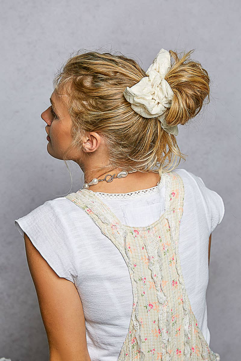 Embroidered Scrunchies Hair Ties