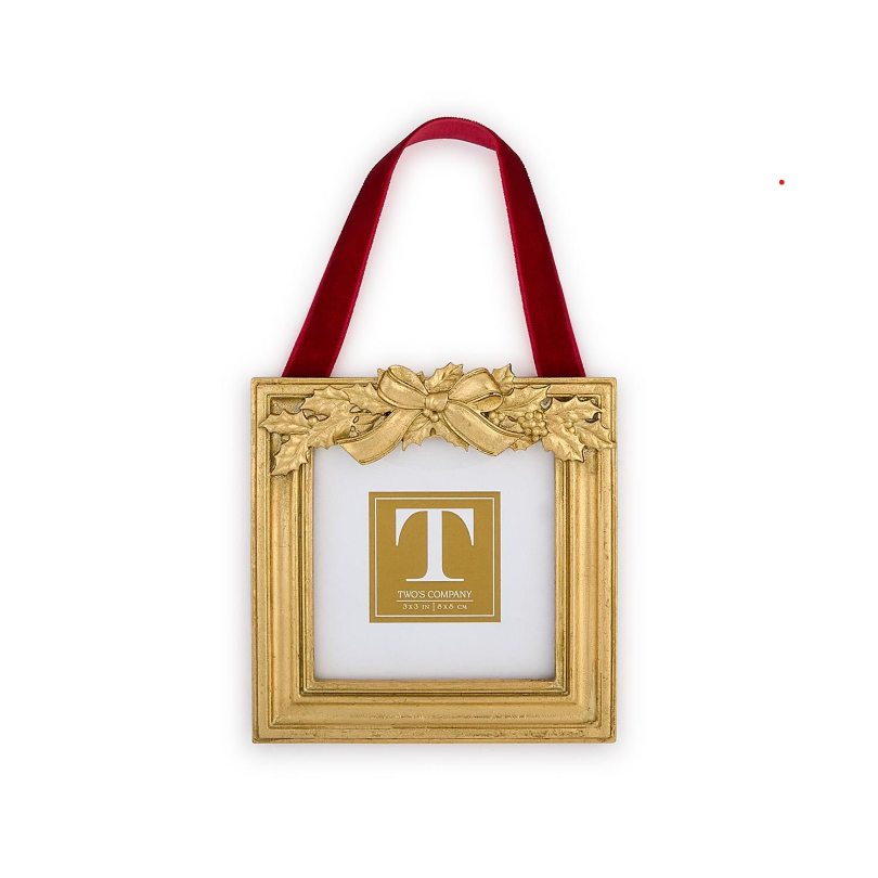 Holly Leaves Hanging Photo Frame