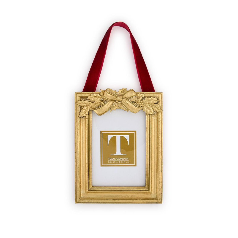 Holly Leaves Hanging Photo Frame