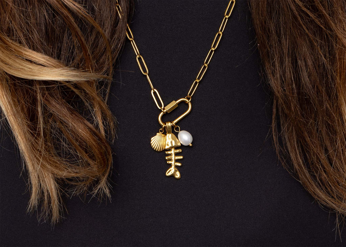Paperclip Carabiner Charm Necklace