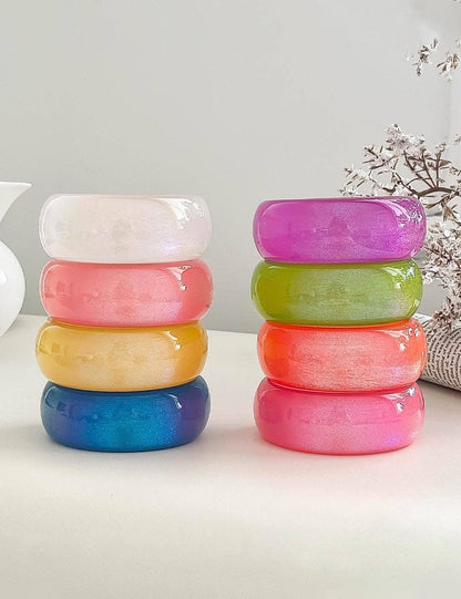 Chunky Iridescent Round Resin Stackable Bangle Bracelet MK2PPPO6W6JBR126