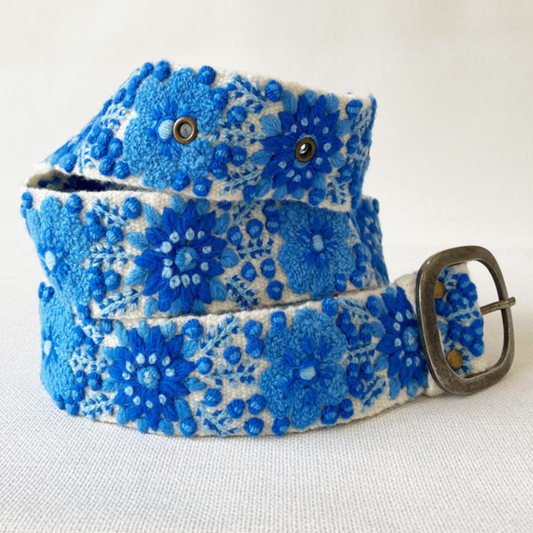 Jenny Krauss Forget-Me-Not Embroidered Wool Belt